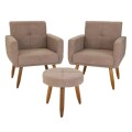 CONJUNTO 2 POLTRONAS + PUFF ORLEANS - CHOCOLATE CONJUNTO 2 POLTRONAS + PUFF ORLEANS - CHOCOLATE