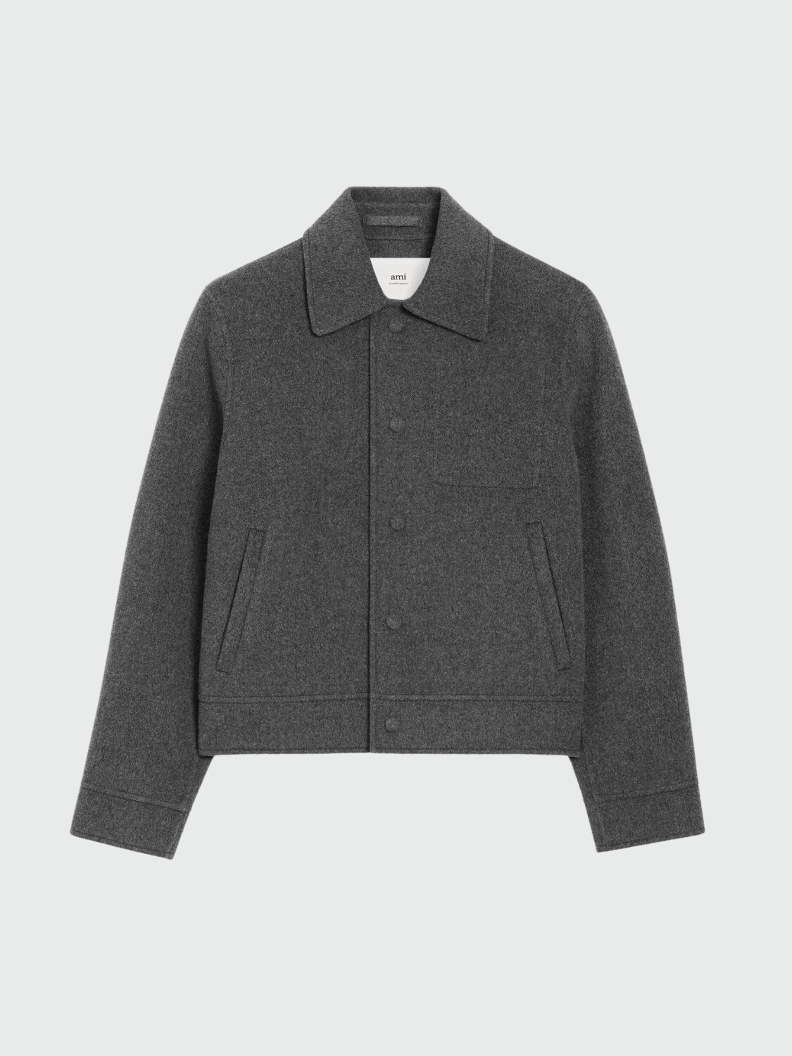 AMI PARIS - Chaqueta Boxy Abotonada de Lana 055