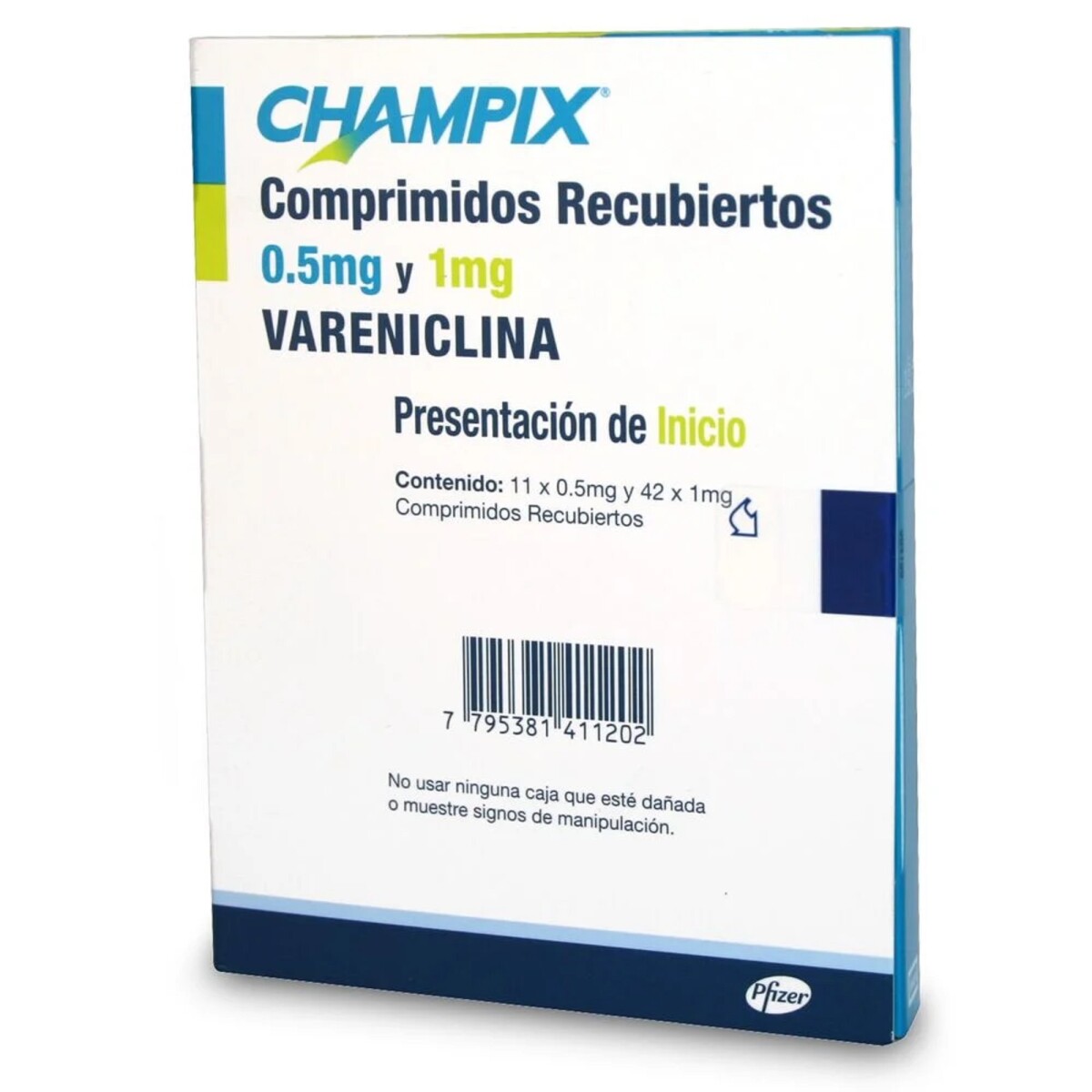 Champix Varenicina 0.5 Mg. Y 1mg. Presentación De Inicio. 