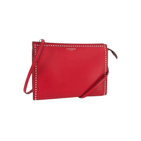 Cartera de cuero con tachas, ELLE WITH Rojo