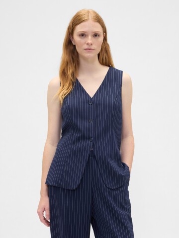 V-LONGLINE VEST - PVL NAVY PINSTRIPE