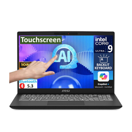 Notebook MSI 15H AI. Core Ultra 9 185H. RAM 32GB. Disco Sólido 1TB. Pantalla Táctil 15.6" Full HD. Win11 Notebook MSI 15H AI. Core Ultra 9 185H. RAM 32GB. Disco Sólido 1TB. Pantalla Táctil 15.6" Full HD. Win11