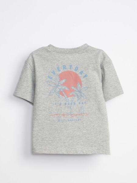 Remera oversize estampa Palmeras Gris