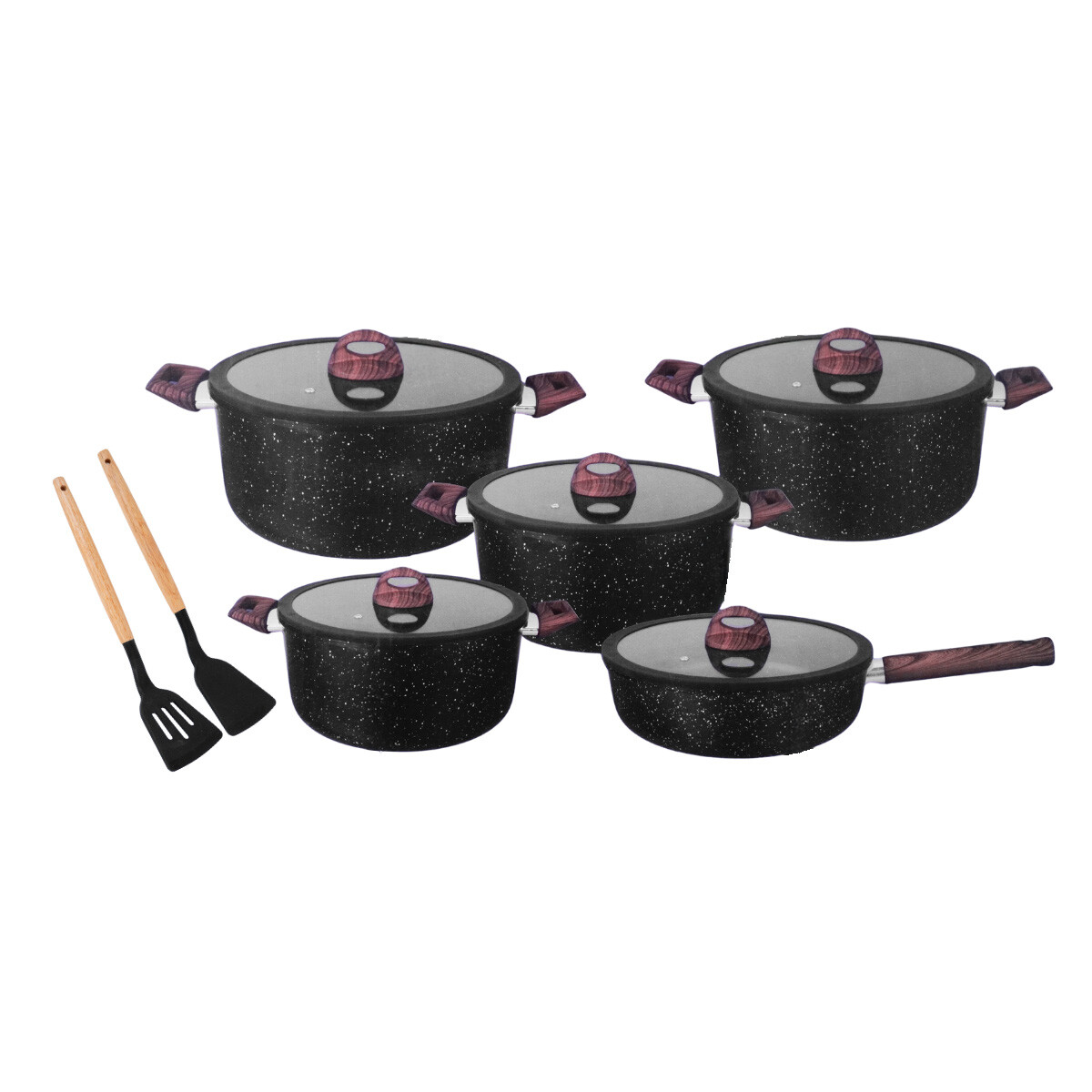 Set de ollas antiadherentes 12 piezas 