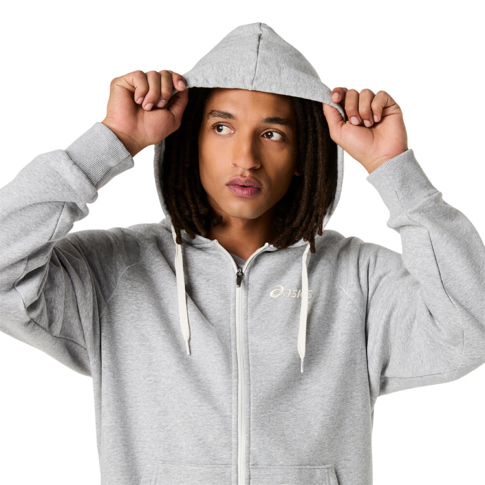 Hoodies Training Asics Logo Fleece Full Zip Hoodie Hombre Grey Heather