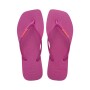 Sandalias Havaianas Slim Square Logo Pop Up Mujer Rosa Gum
