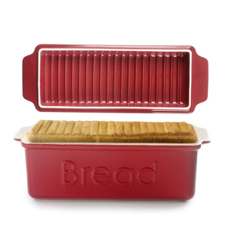 Molde para Pan con Tapa Burdeos Esmaltado 25 cm Ibili Molde para Pan con Tapa Burdeos Esmaltado 25 cm Ibili