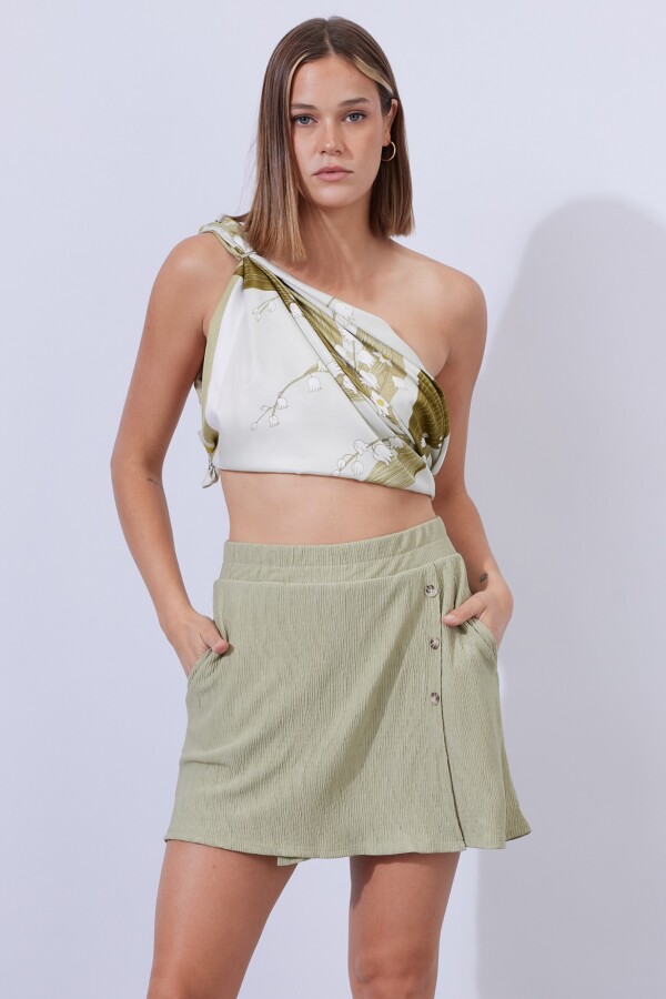 Skort Gasa Plisada VERDE