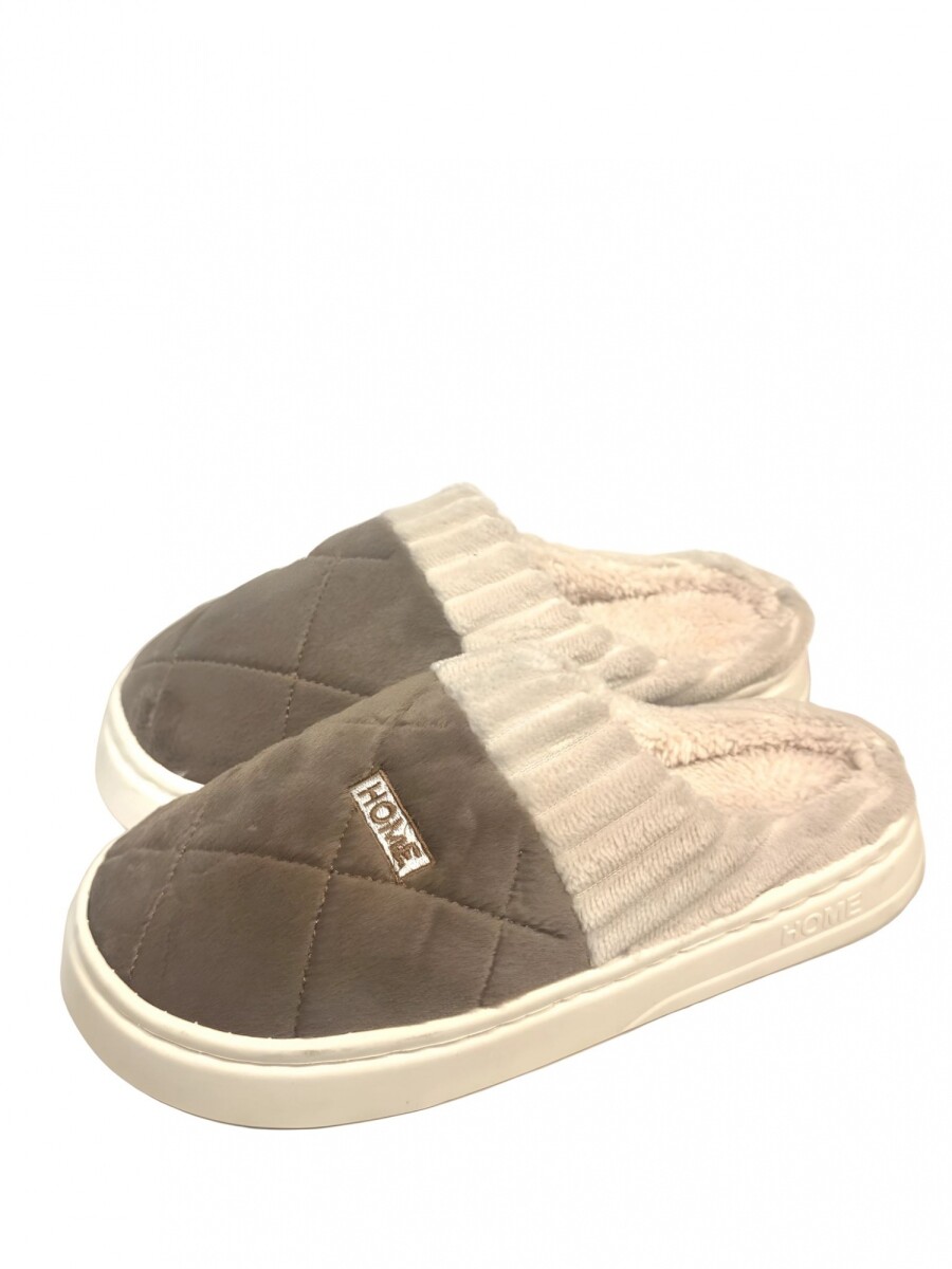 Pantufla de Felpa Super Abrigadas Antideslizante Unisex - Marrón 