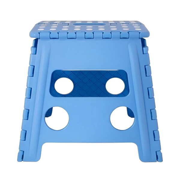 Banco Plegable Multiuso Resistente Banquito 32 Cm Alto 90 Kg Color Variante Azul