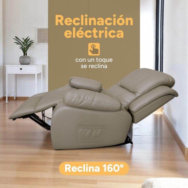 Sofá Sillón Poltrona Reclinable Masajeador Electrico Cuerina Color Gris Cuerina