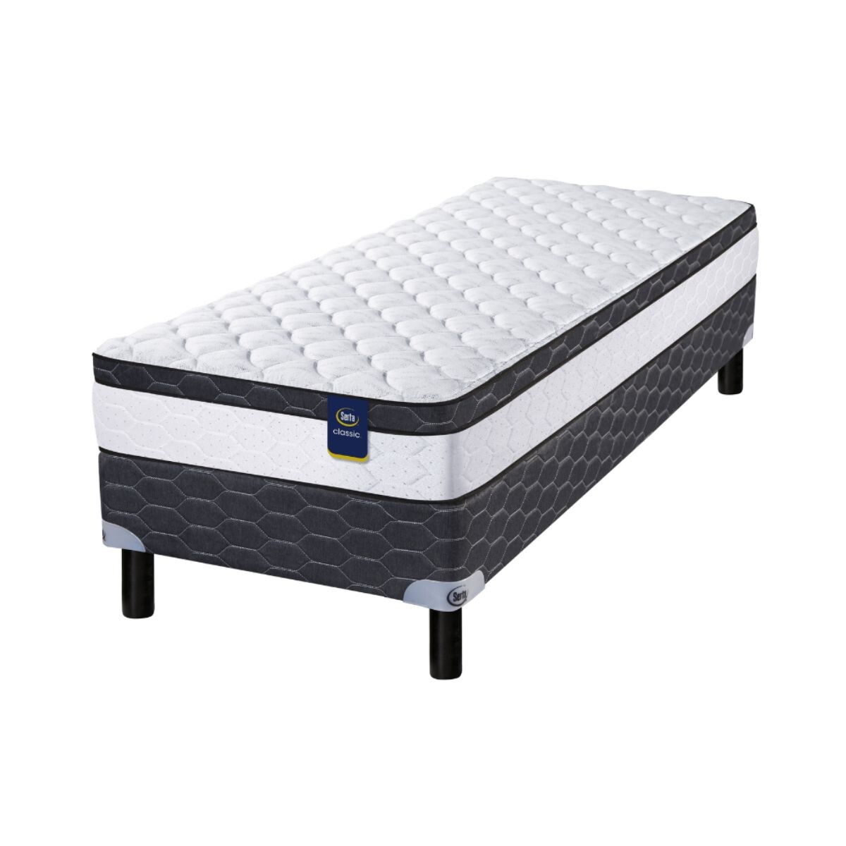 Conjunto Nixa Europillow - Sommier Market 1 plaza - 0.80 x 1.90 