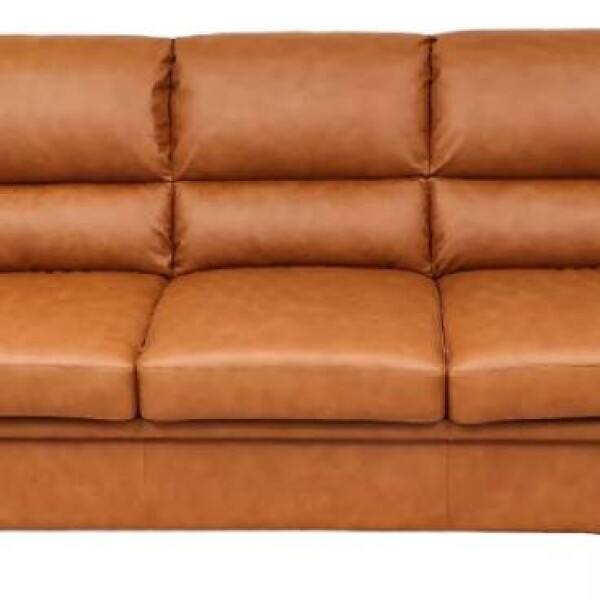 SOFA 3 CUERPOS - MODELO ALIAS - TAPIZADO EN CUERO - COLOR MARRON CLARO SOFA 3 CUERPOS - MODELO ALIAS - TAPIZADO EN CUERO - COLOR MARRON CLARO