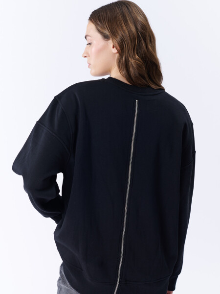 Buzo Oversize Cierre Negro