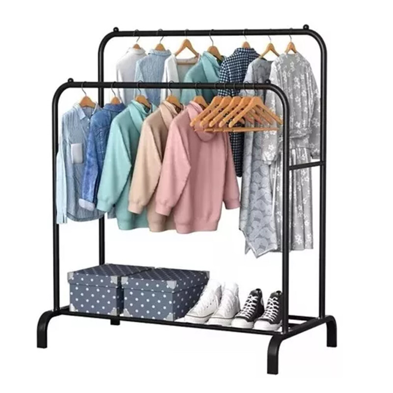 Perchero de metal doble NEGRO