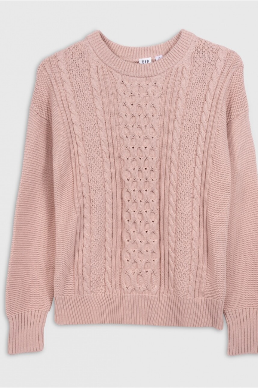 Buzo Tejido En Ochos Mujer Dull Rose
