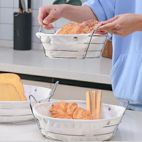 Panera Metálica de Mesa con Protector de Tela 24cm x 17.5cm x 8cm Panera Metálica de Mesa con Protector de Tela 24cm x 17.5cm x 8cm