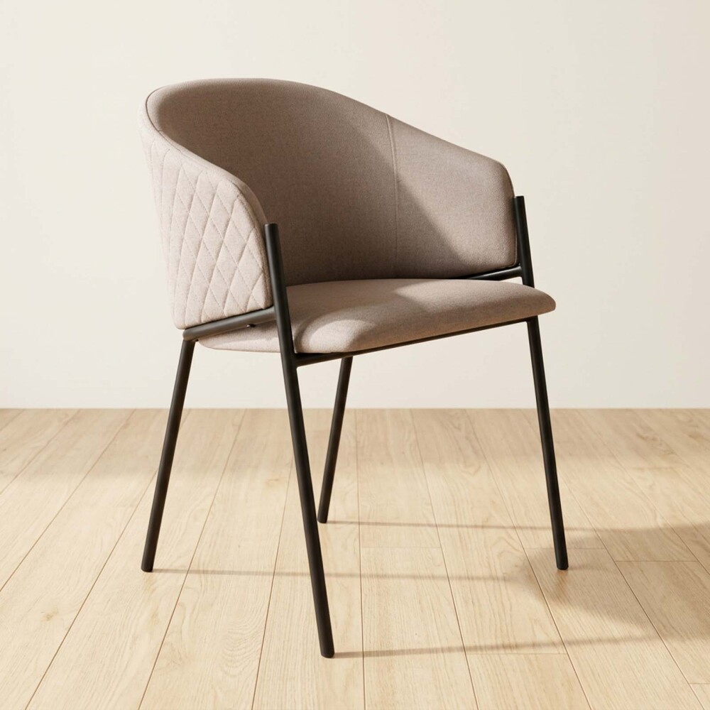 BUTACA DE COMEDOR HIERRO-Y-TELA NATURAL-BEIGE AURORA