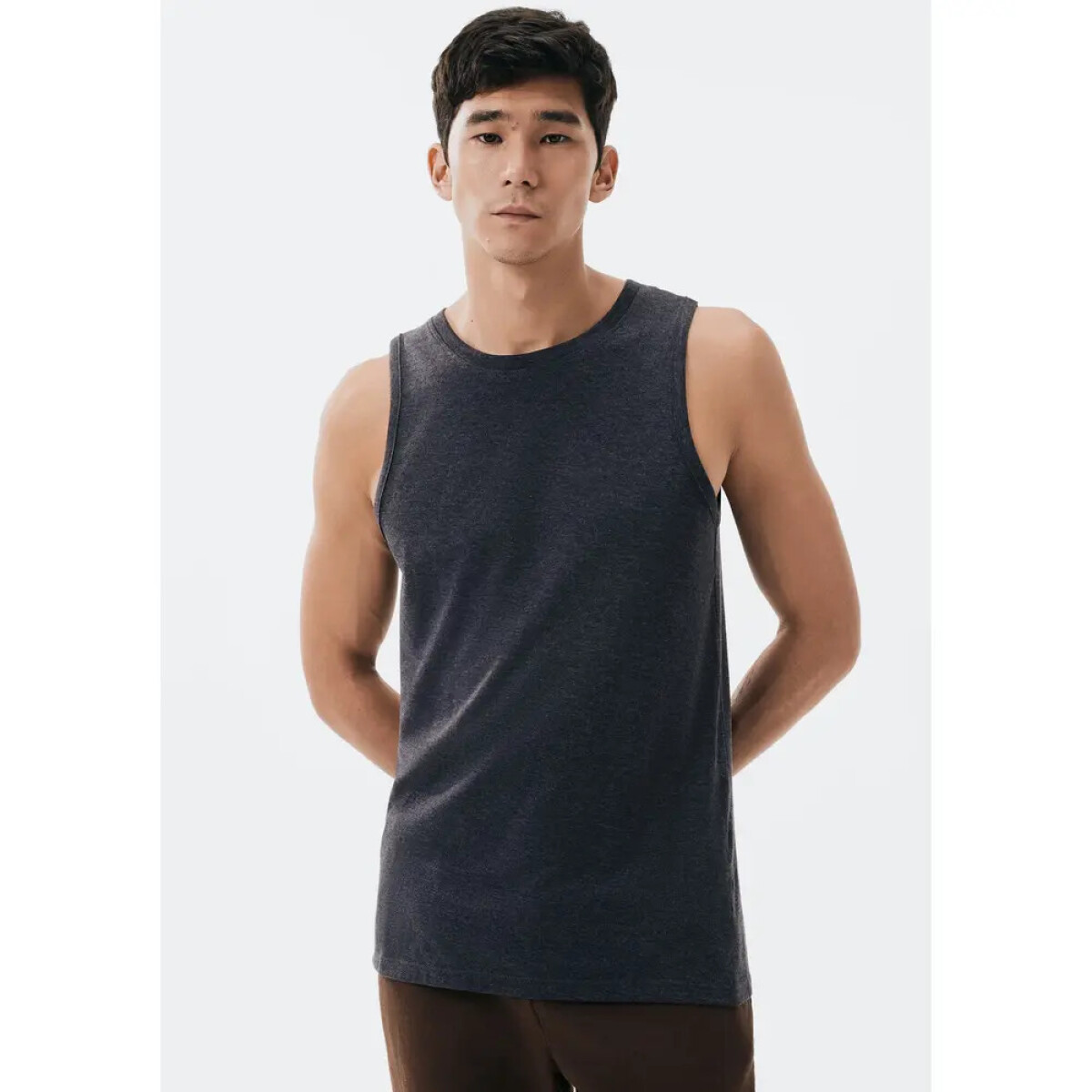 CAMISETA REGATA MASC - PRETO MESCLA 