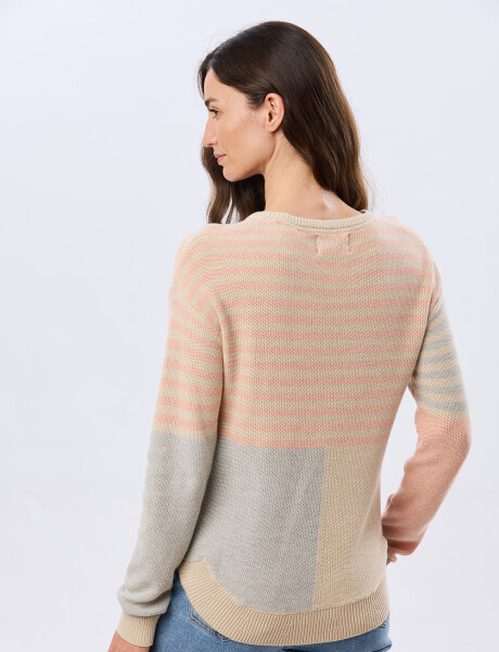 BUZO RAYADO TEJIDO Beige