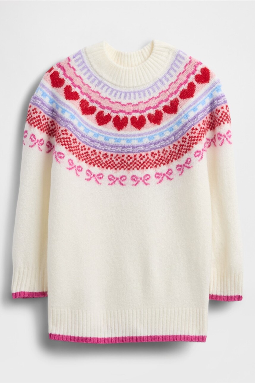 Vestido Buzo Fairisle Toddler Niña Ivory Frost