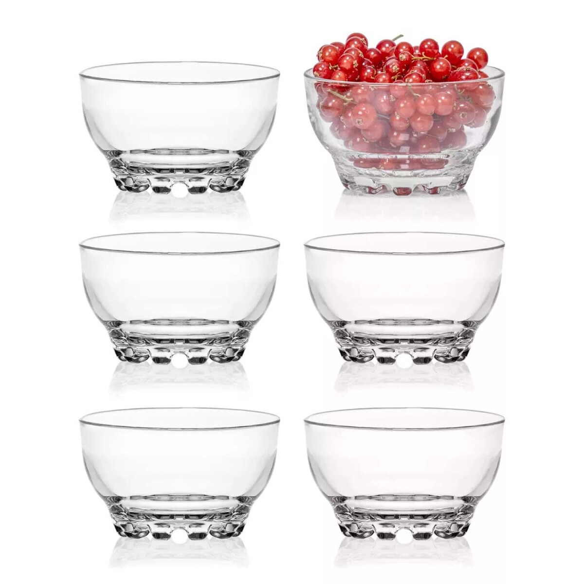 Set X6 Bowls Helado Postres Gelatina 250Ml Vidrio Millenium - Transparente 