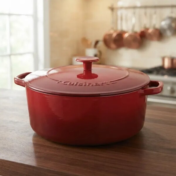 Cacerola de hierro fundido esmaltada roja 29 cms. Cuisinart CI670-30CR Cacerola de hierro fundido esmaltada roja 29 cms. Cuisinart CI670-30CR