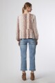 Blusa animal print con botones rosa