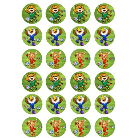 Láminas Mundial Mascotas Cancha x24