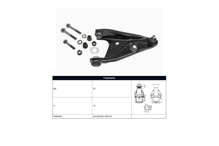 Parilla De Suspension Del Renault Sandero/Logan/Stepway 08-25 Der Parilla De Suspension Del Renault Sandero/Logan/Stepway 08-25 Der