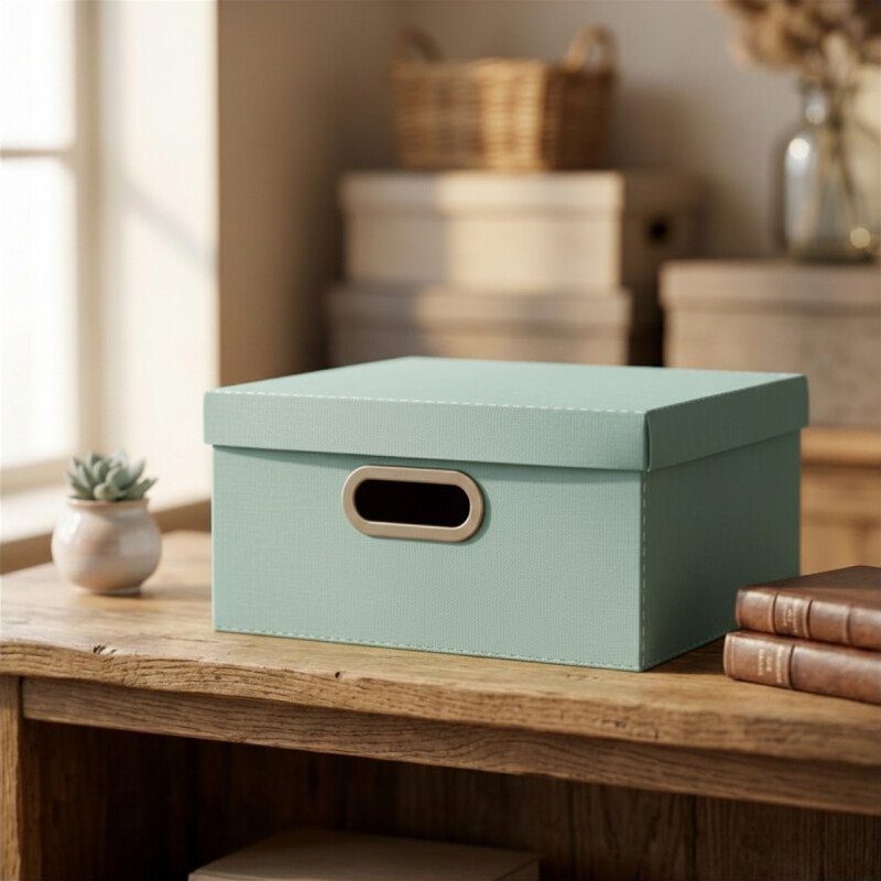 Caja organizadora Lino M 29cm x29cm x15cm VERDE