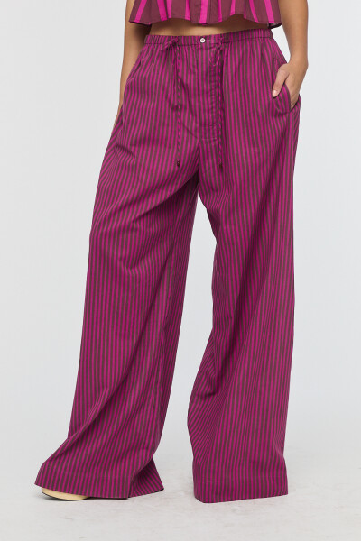 PANTALÓN RAYADO BOHO Fucsia