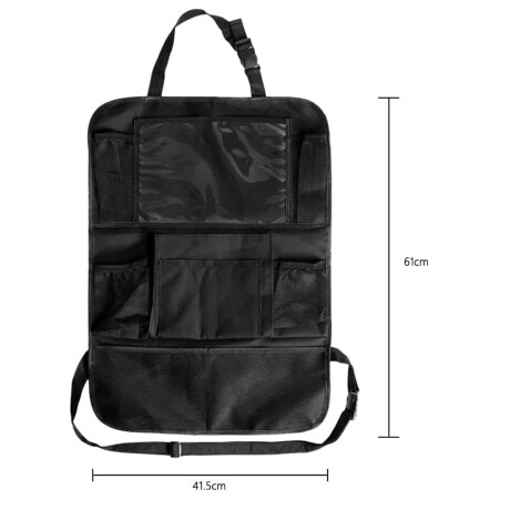 Organizador De Asiento Auto X2 Pack Soporte Tablet Negro