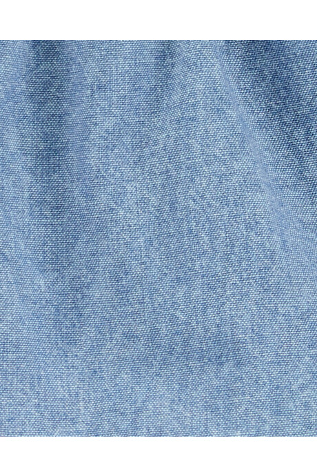 Set dos piezas short y blusa símil jean con tirantes cruzados en espalda 0