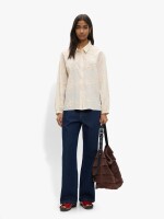 Camisa Con Bordados 100% Algodón crudo
