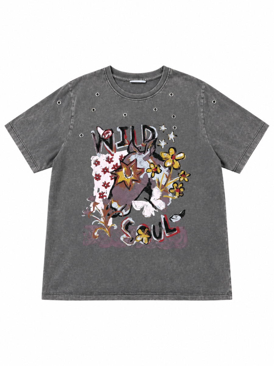 REMERA BELLAS - GRIS OSCURO 