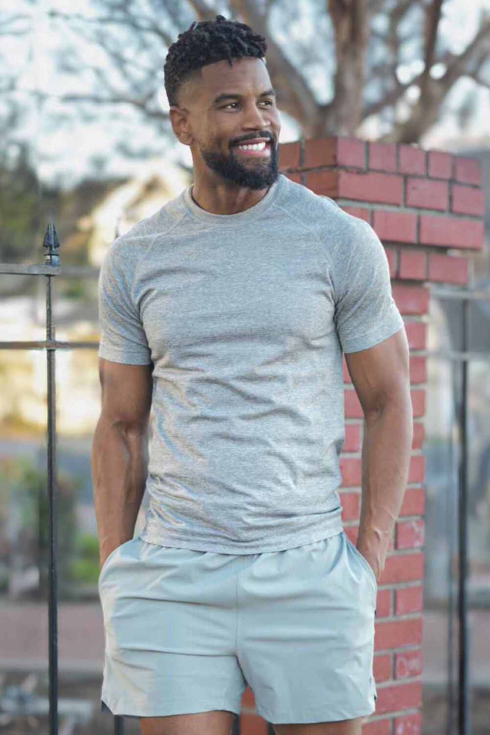 Polo Manga Corta Fit The Training Day Tee Hombre Mid Grey Htr