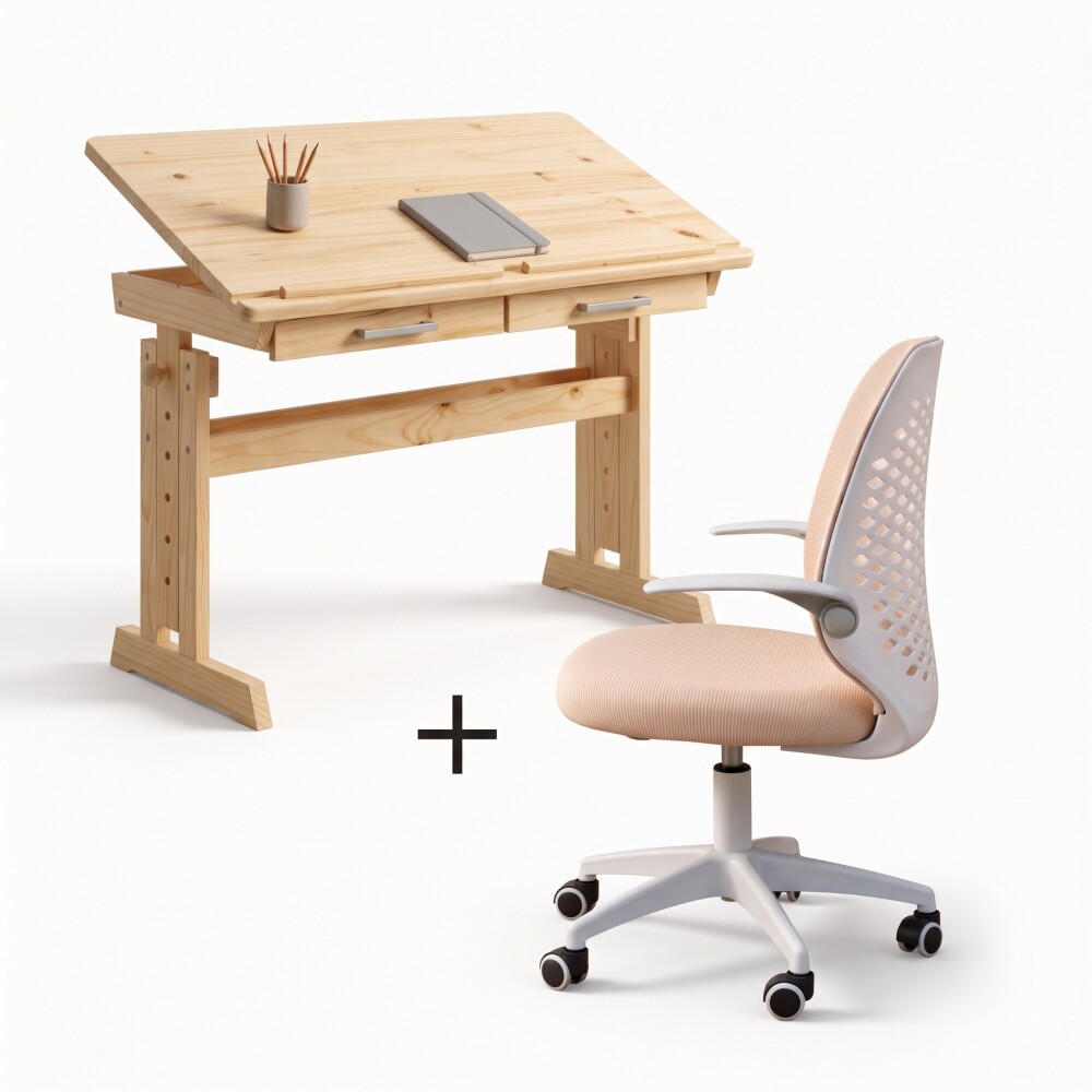 COMBO PACK MESA DE TRABAJO ALTURA REGULABLE EXTENSIBLE + SILLA BEIGE DE OFICINA ERGONÓMICA CON RUEDAS COMBO PACK MESA DE TRABAJO ALTURA REGULABLE EXTENSIBLE + SILLA BEIGE DE OFICINA ERGONÓMICA CON RUEDAS