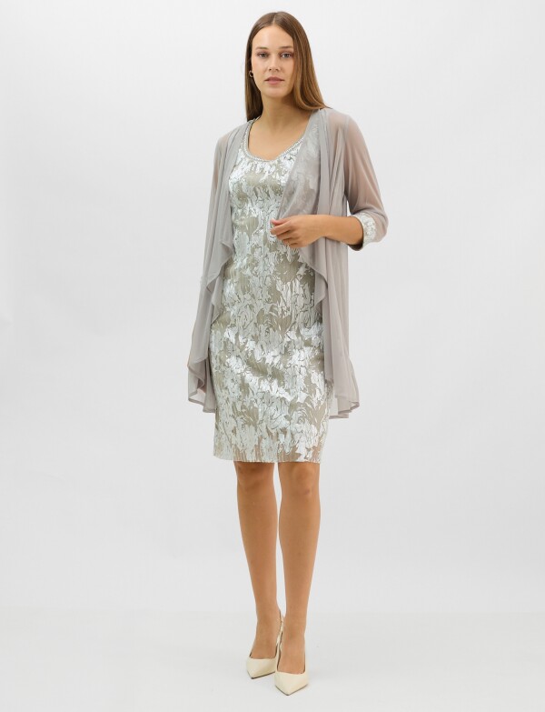 Set Vestido & Chaqueta PLATEADO/MULTI