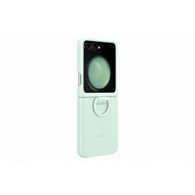 Funda Silicone Cover con Anillo para Galaxy Z Flip5 Ocean Green