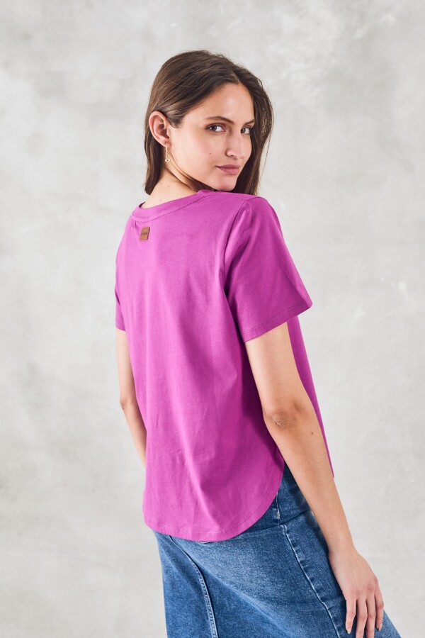 Remera Algodón Peinado Magenta