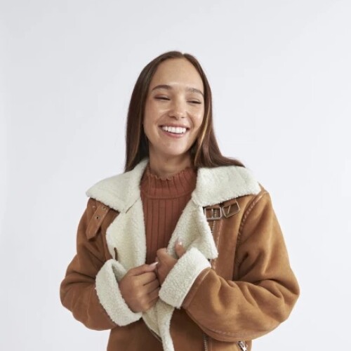 Campera Dama Combinada C/Sherpa N+ Marron