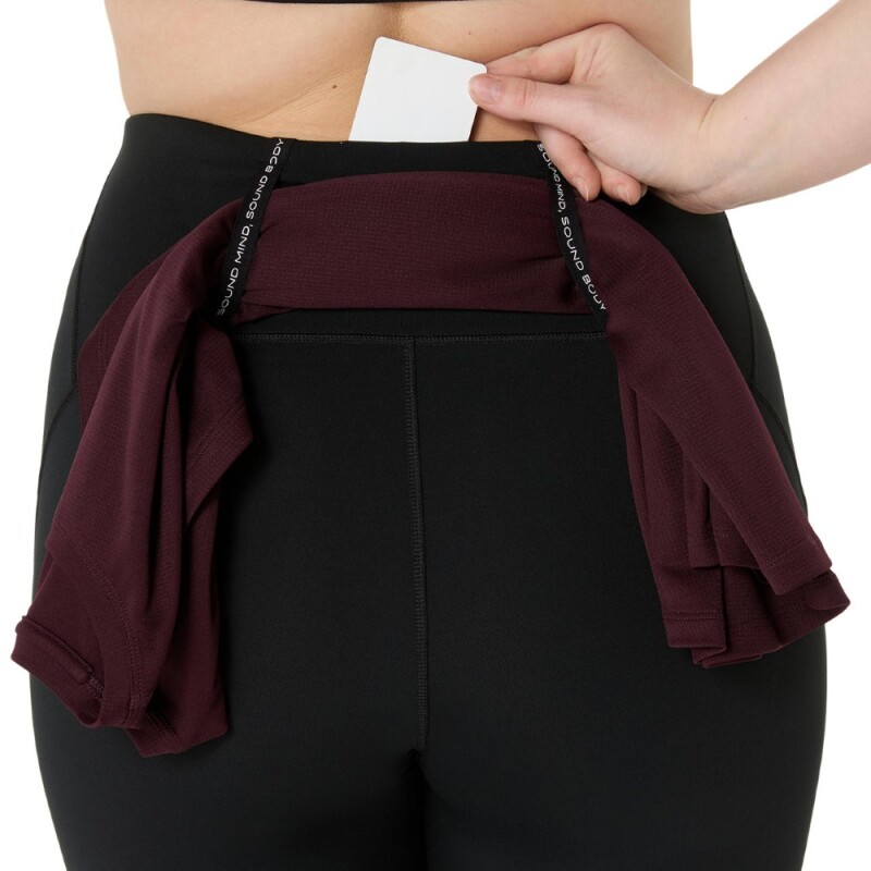 Leggings Running Road Winter High Waist Tight Mujer Performance Black