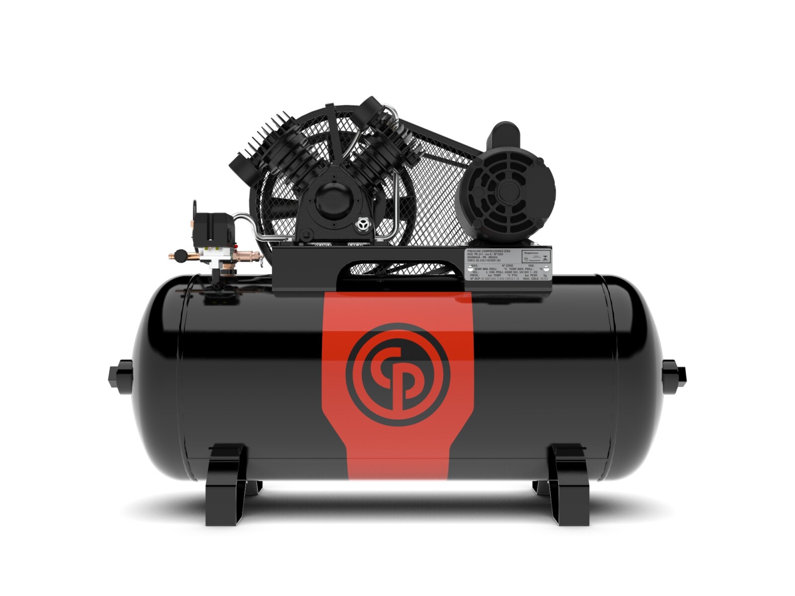 COMPRESOR DE AIRE 2HP/50HZ 100L 140PSI 10 PCM CON MOTOR MONOF. CHIGACO PNEUMATIC 