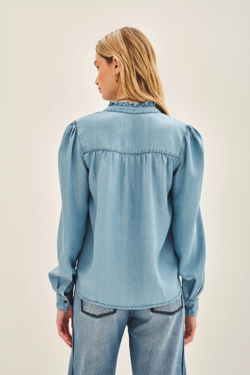 CAMISA JANE GATHERS Azul