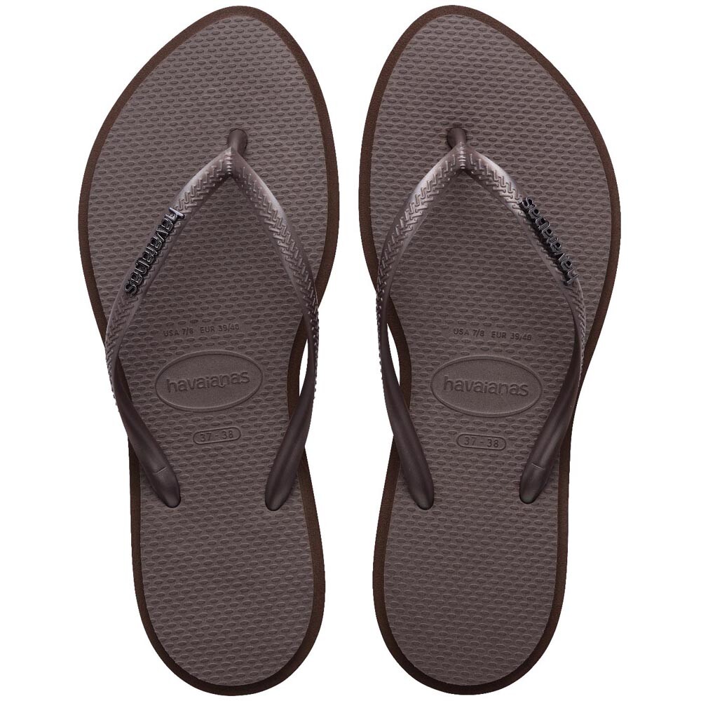 Sandalias Havaianas Slim Point FC Mujer Gris Café