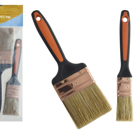 PINCEL SET X3PCS PARA PINTOR MANGO DE GOMA NEGRO/ROJO BOLSA 22421 PINCEL SET X3PCS PARA PINTOR MANGO DE GOMA NEGRO/ROJO BOLSA 22421