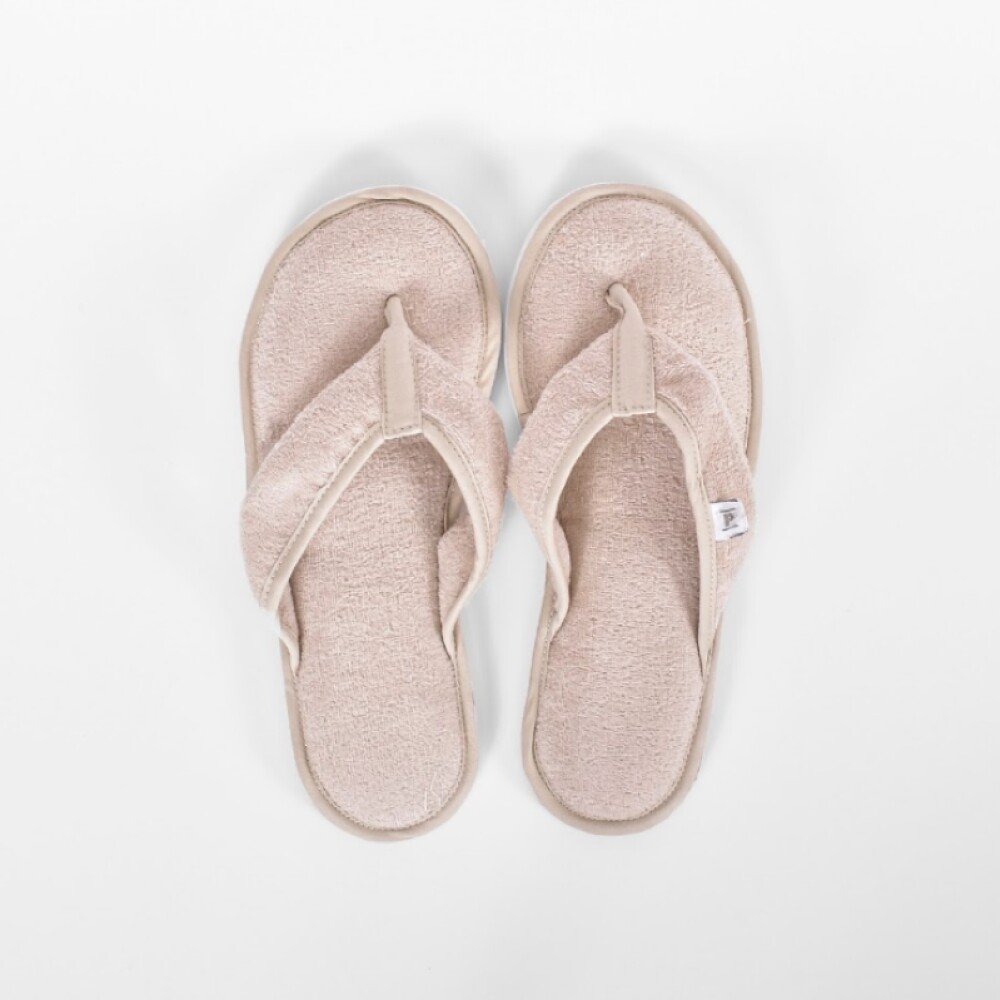 Zapatilla de Cama Velour Beige M