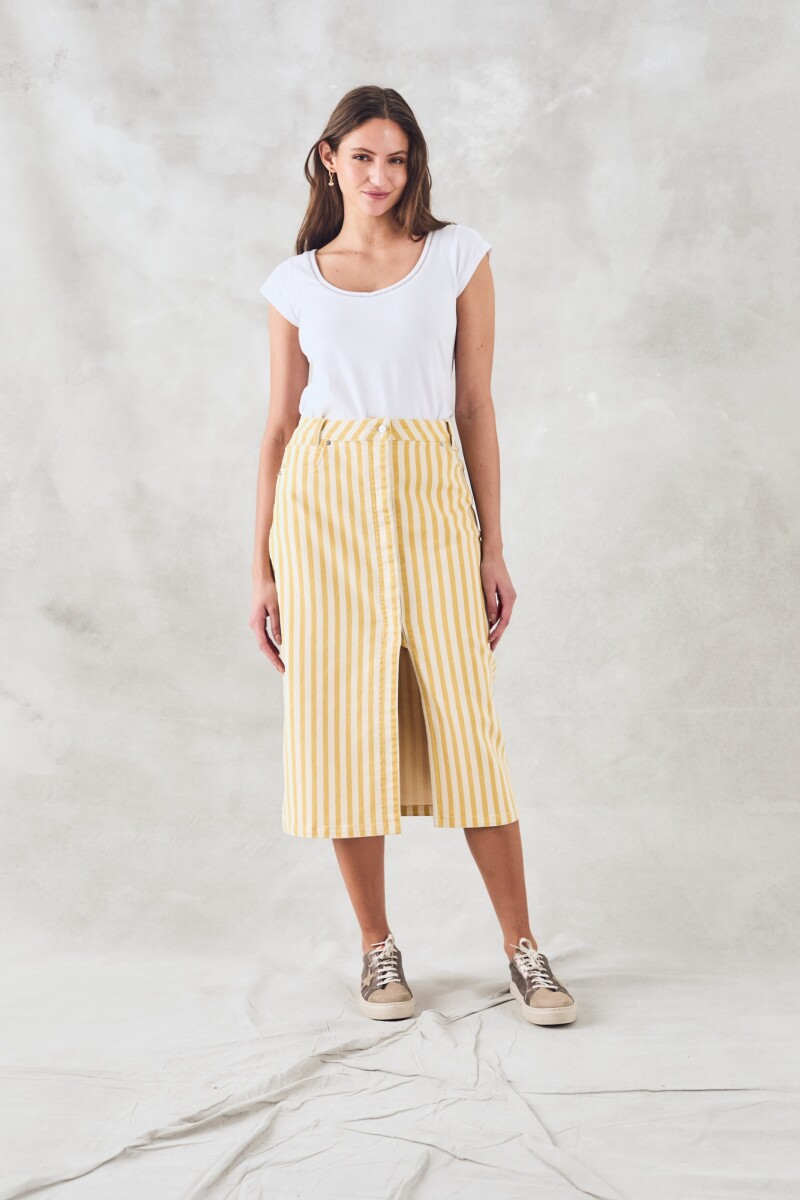 Falda Midi Raya Crudo