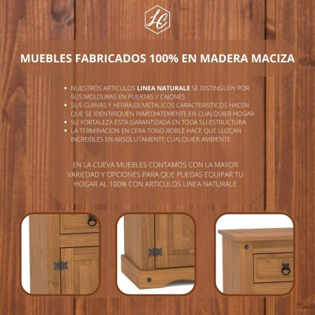 Modular Cristalero 4P2C Línea Naturale Roble
